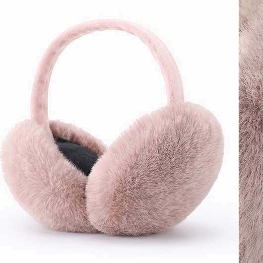 Light Pink Patchwork Windproof Faux Fur Earmuff