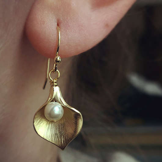 Light Yellow Petal Design Alloy Earrings