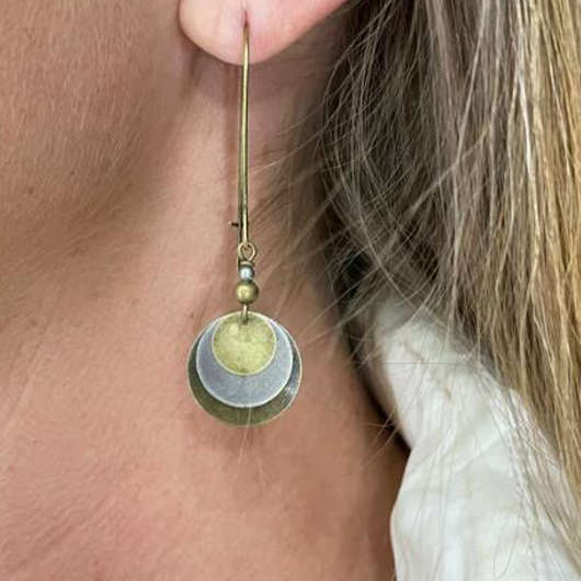 Vintage Tribal Design Round Golden Alloy Earrings