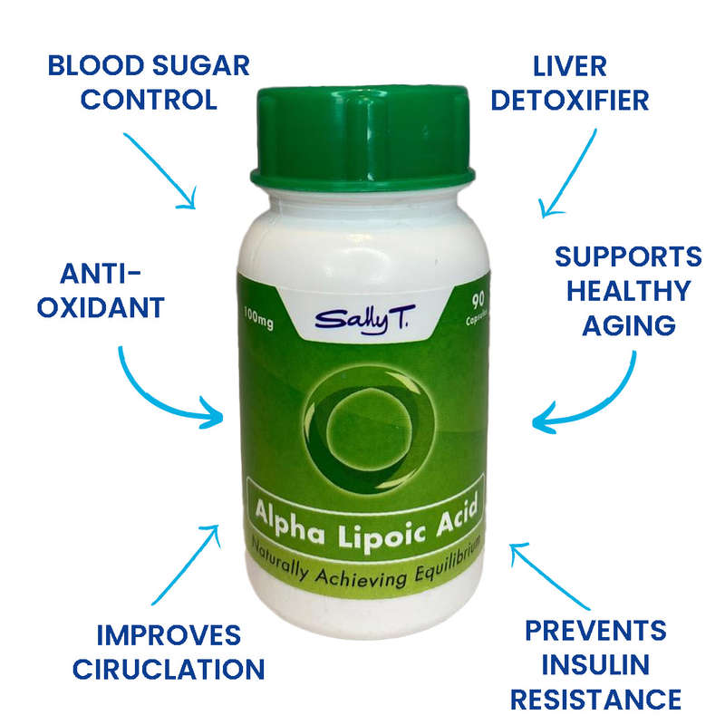 Sally T. Alpha Lipoic Acid, 100mg/ Capsule. 90 Capsules. Liver detox