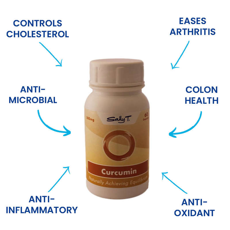 Sally T. Curcumin 500mg/capsule, 60 Capsules. Natural Anti-Inflammatory