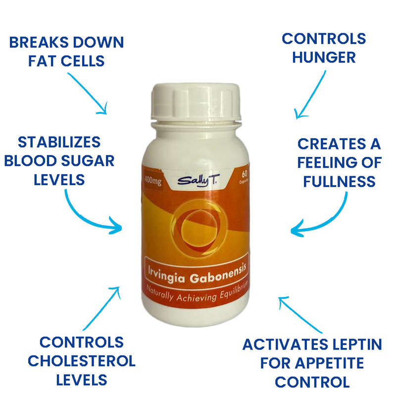 Sally T. Irvingia Gabonensis 400mg/capsule 60 Capsules. Helps Control Apetite