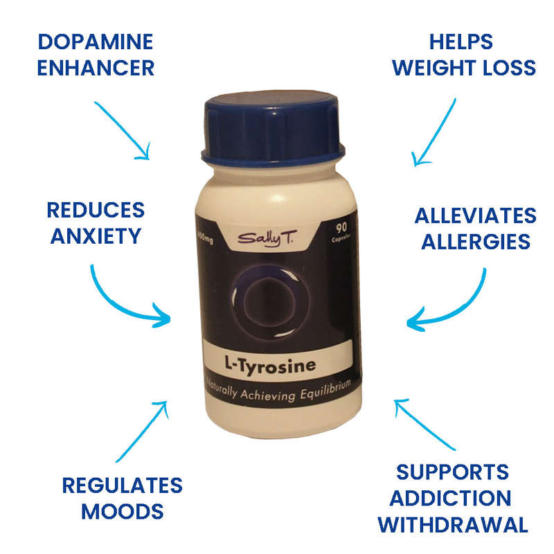 Sally T. L-Tyrosine 400mg/capsule, 90 Capsules