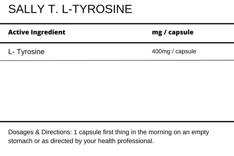 Sally T. L-Tyrosine 400mg/capsule, 90 Capsules