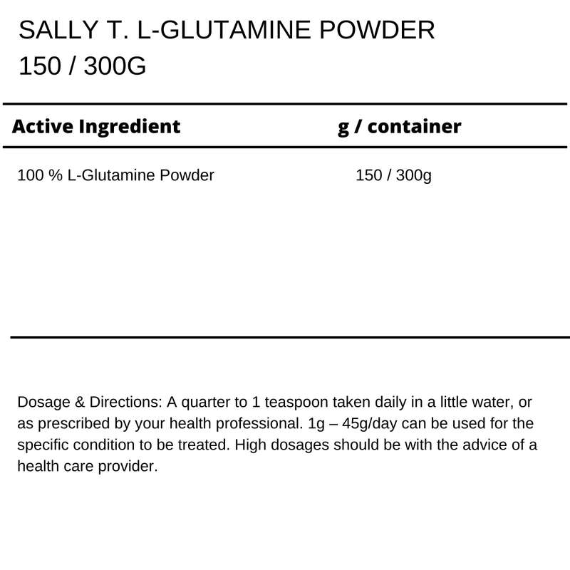 Sally T. L-Glutamine Powder 150g x 2. Gut & Muscle Health 150g