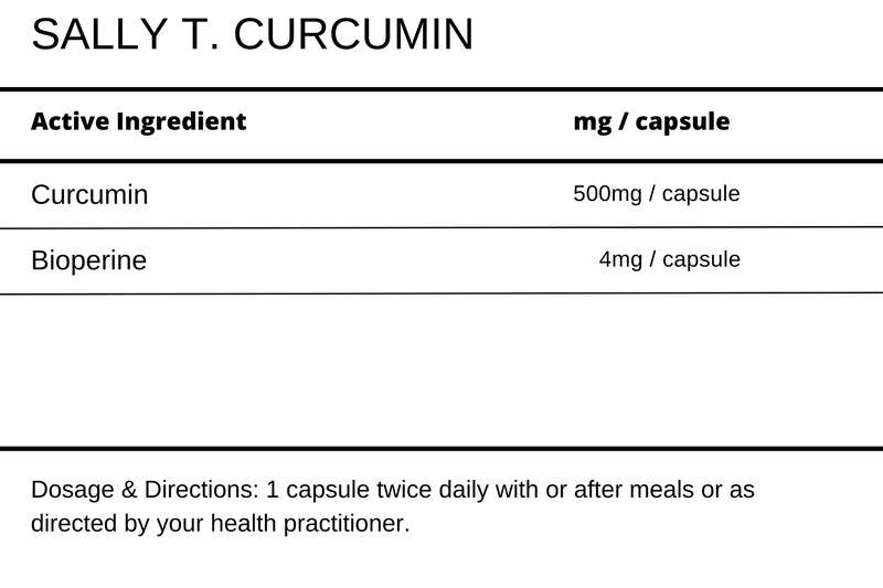 Sally T. Curcumin 500mg/capsule, 60 Capsules. Natural Anti-Inflammatory