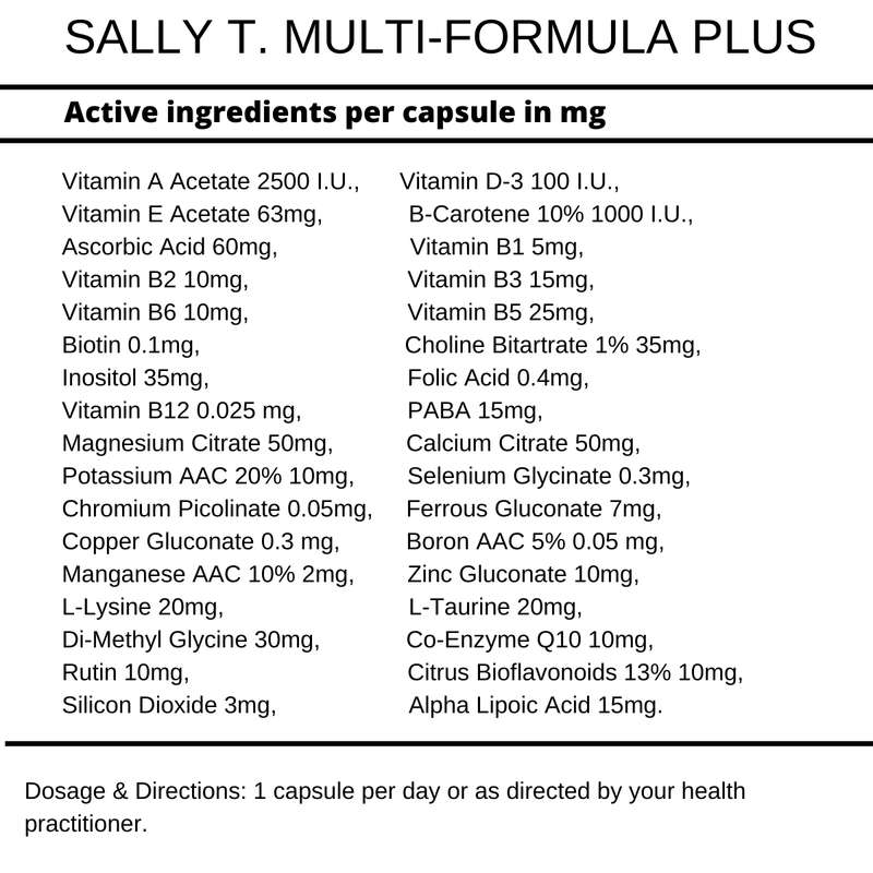 Sally T. Multi-Formula Plus 60 capsules. Multivitamin