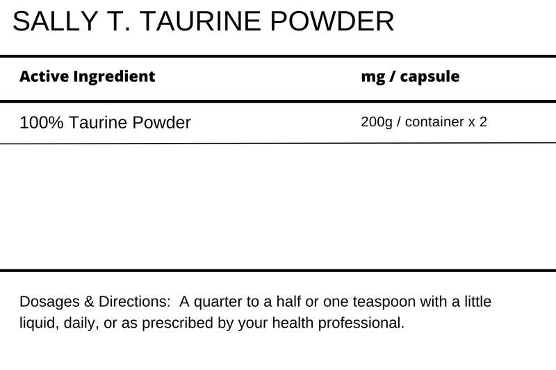 Sally T. Taurine Powder 200g x 2. Body and Brain Energizer