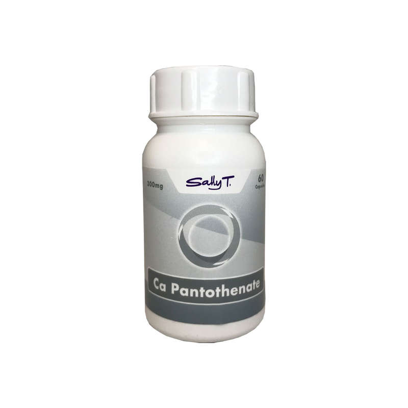 Sally T. Ca Pantothenate  300mg/capsule - 60 Capsules. Vitamin B5 for Adrenal Gland Support & Skin