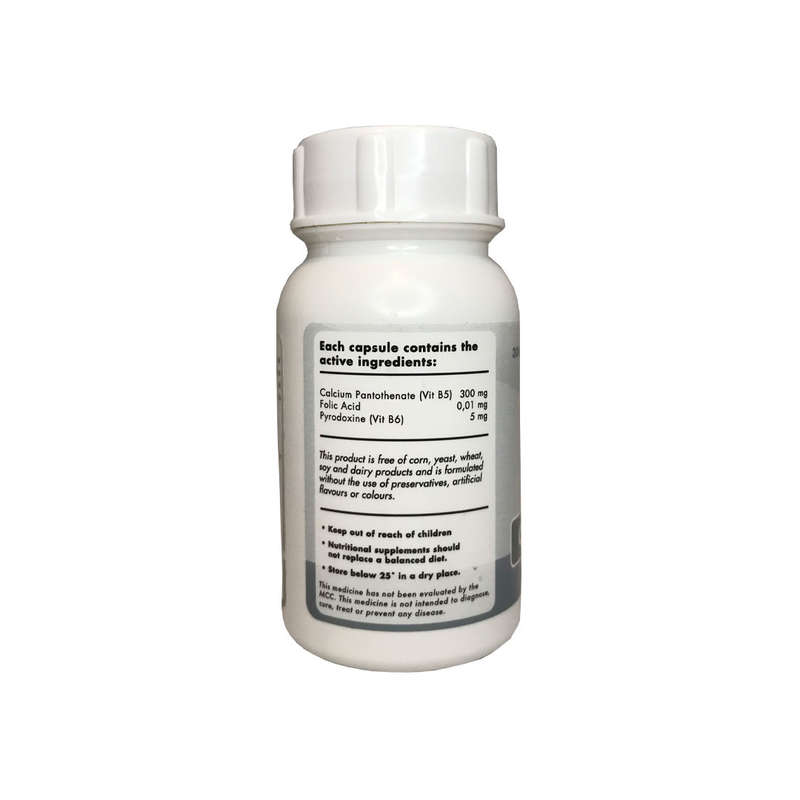 Sally T. Ca Pantothenate  300mg/capsule - 60 Capsules. Vitamin B5 for Adrenal Gland Support & Skin
