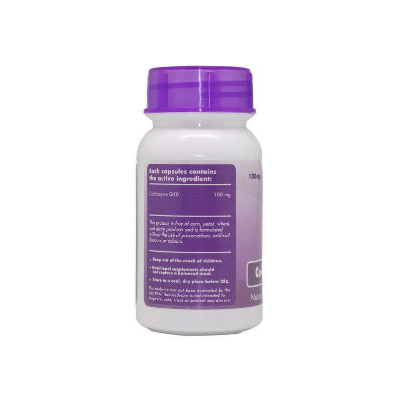 Sally T. Co-Enzyme Q 10 100mg/capsule. 60 Capsules. Blood pressure and heart health.