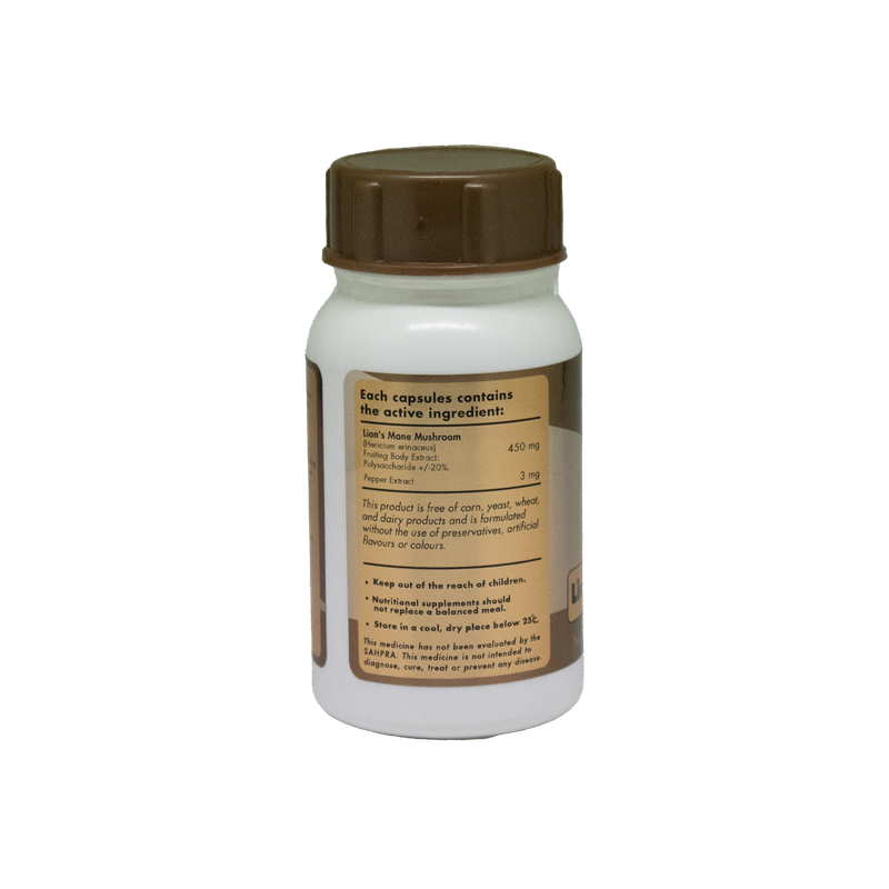 Sally T. Lions Mane 450mg/capsule, 60 Capsules. Brain & body booster