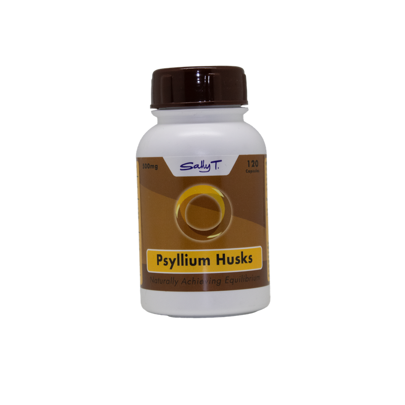 Sally T. Psyllium Husks, 500mg/capsule, 120 capsules. Refined Roughage