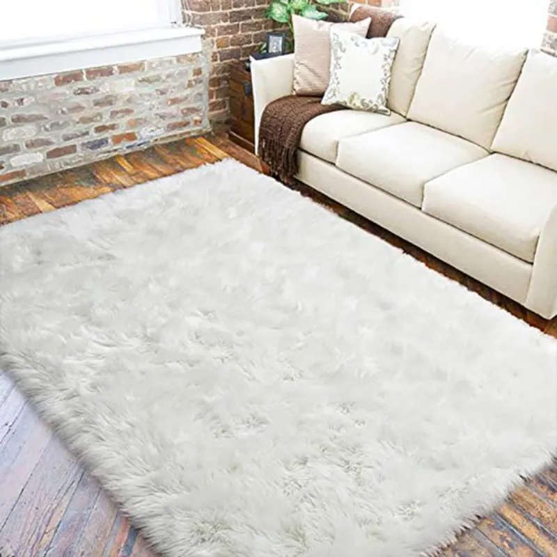140 x 180cm Plush Fluffy Carpet - Shaggy & Foldable Rugs