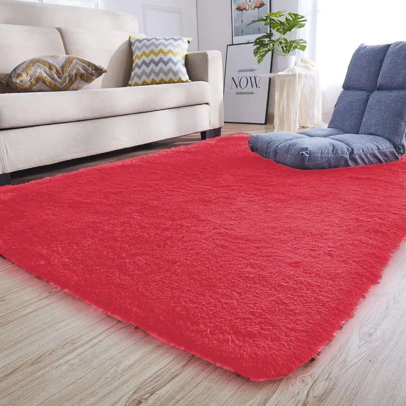 140 x 180cm Plush Fluffy Carpet - Shaggy & Foldable Rugs