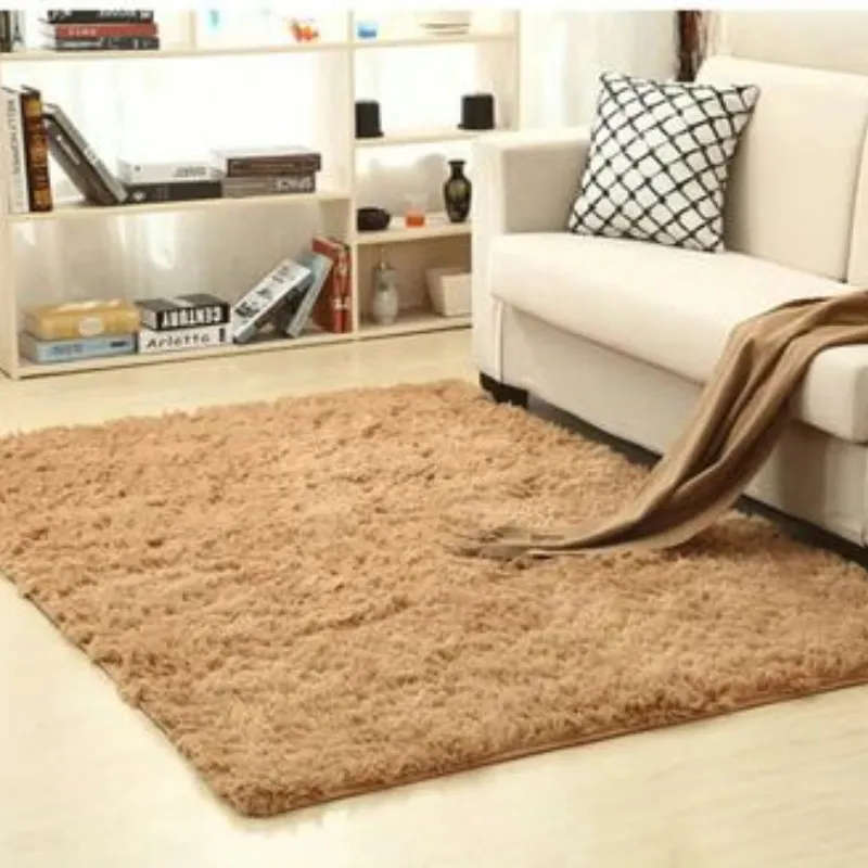 150 x 200 Fluffy Light Brown Foldable Shaggy Rug\Carpet