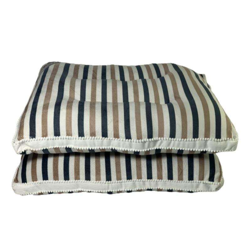 2 Piece Microfiber Super Soft Pillows Blue & Brown Line