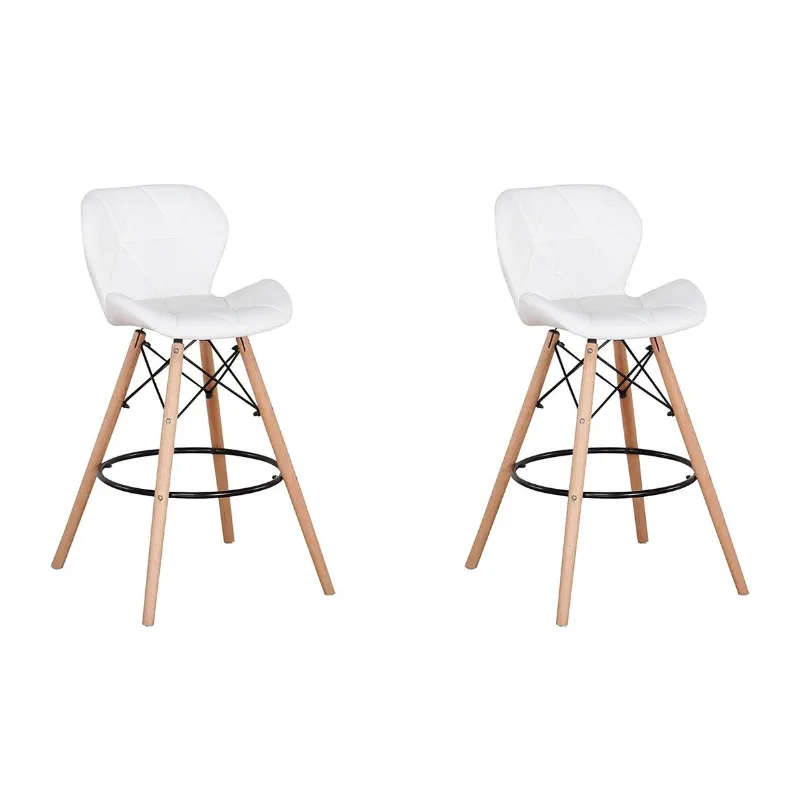 2 Pieces Of Multifunctional Butterfly Chair Eames Style Bar Stool Set