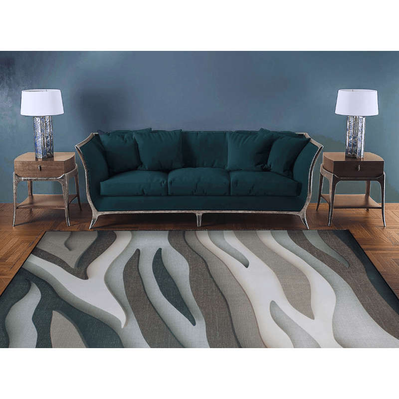 200cm x 150cm - Modern Printed 3D Design Area 17 Rug - Green
