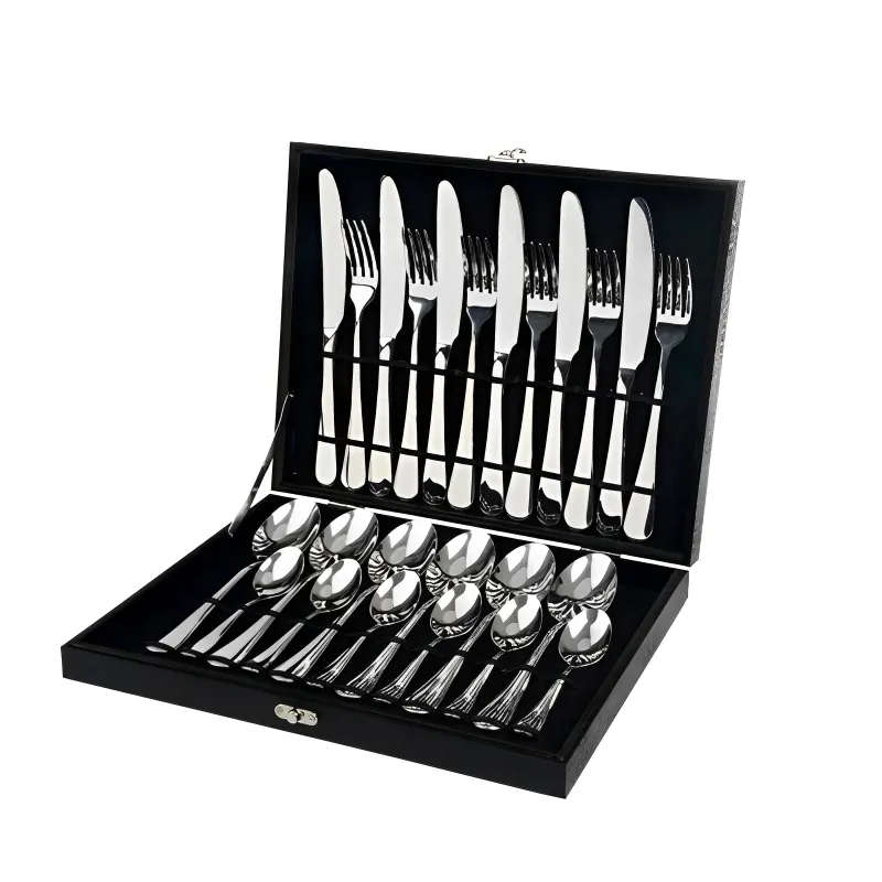 24 Piece Cutlery Set in Black Casing