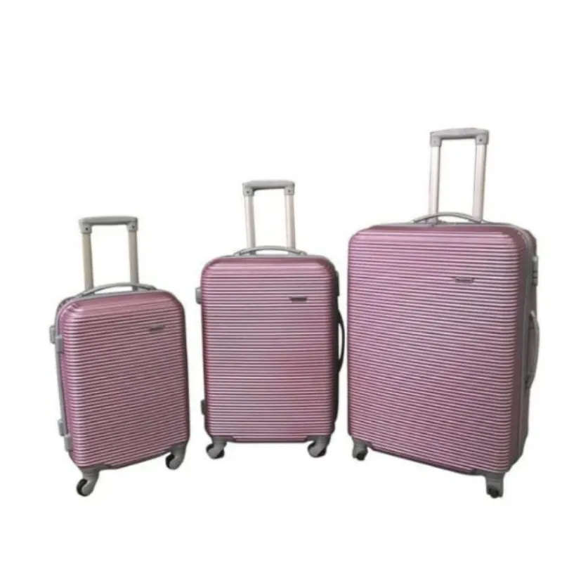 3 Piece Hard Outer Shell Luggage Set - Pink