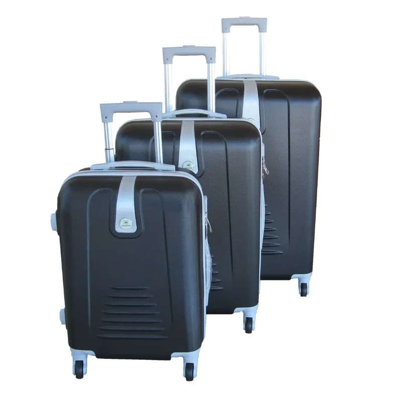 3 Piece Hard Outer Shell Protected Lightweight Sleek Luggage Bag Set