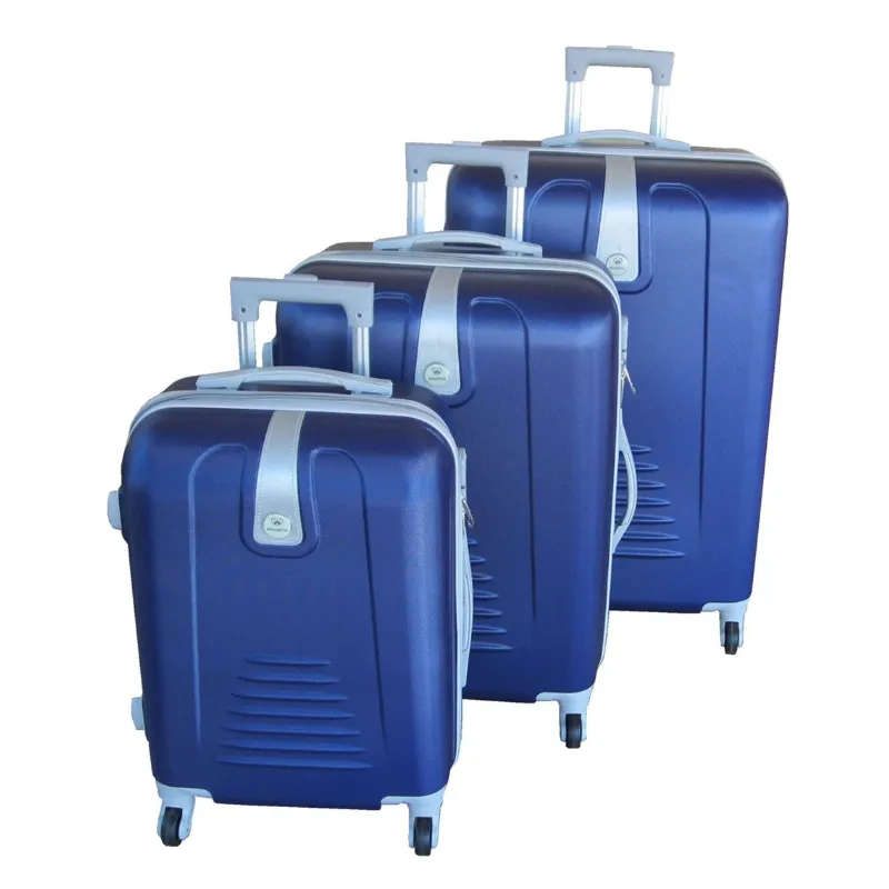 3 Piece Hard Outer Shell Protected Lightweight Sleek Luggage Bag Set