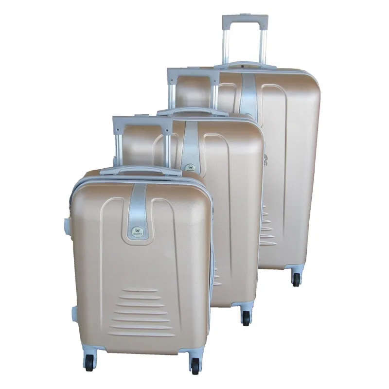 3 Piece Hard Outer Shell Protected Lightweight Sleek Luggage Bag Set
