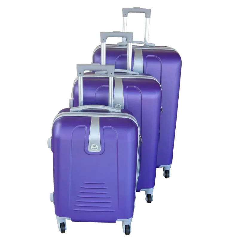 3 Piece Hard Outer Shell Protected Lightweight Sleek Luggage Bag Set