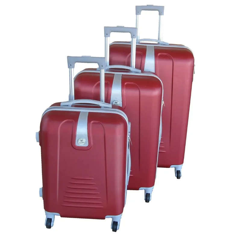 3 Piece Hard Outer Shell Protected Lightweight Sleek Luggage Bag Set