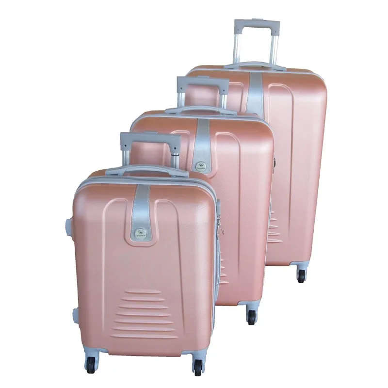 3 Piece Hard Outer Shell Protected Lightweight Sleek Luggage Bag Set