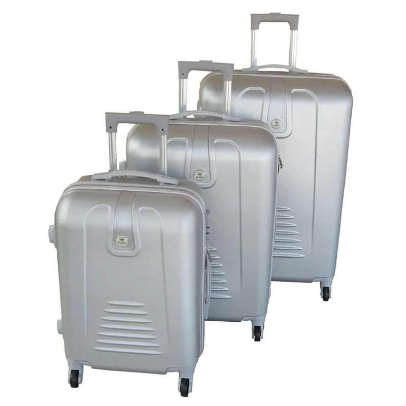 3 Piece Hard Outer Shell Protected Lightweight Sleek Luggage Bag Set