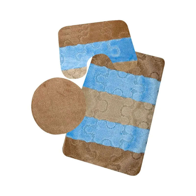 3 Pieces Non-Slip Toilet Cover & Mat Bathroom Rug Set