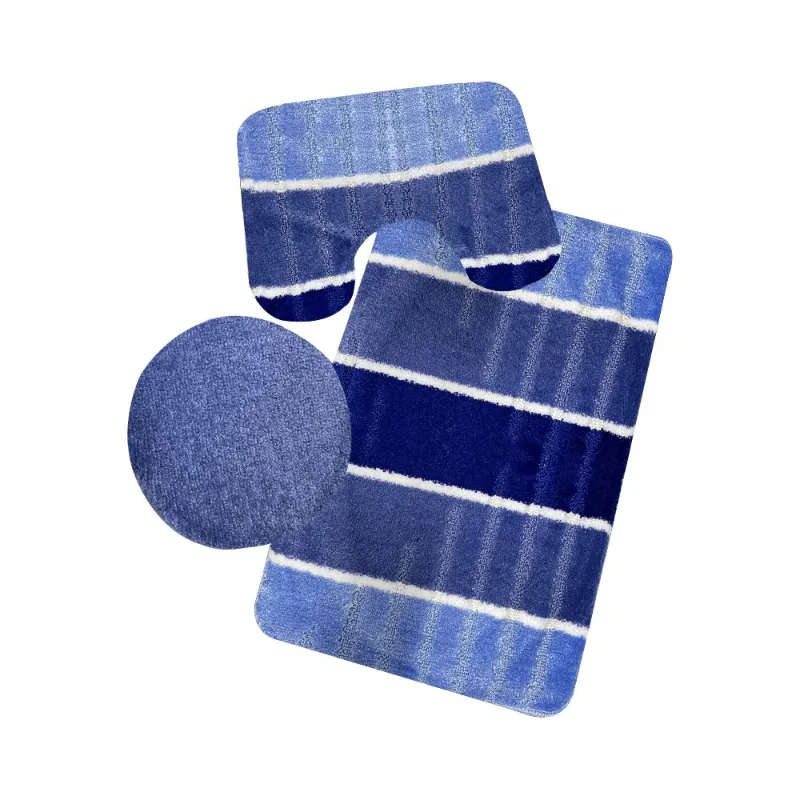 3 Pieces Non-Slip Toilet Cover & Mat Bathroom Rug Set