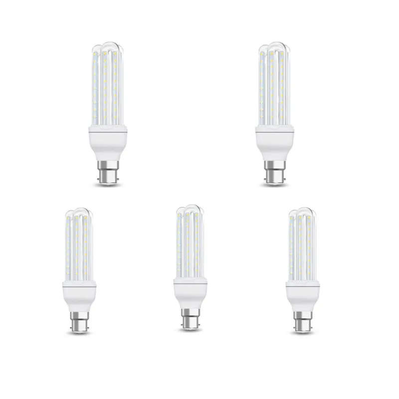 5 Pack - B22 12W LED Corn Light Bulb (Cool White)