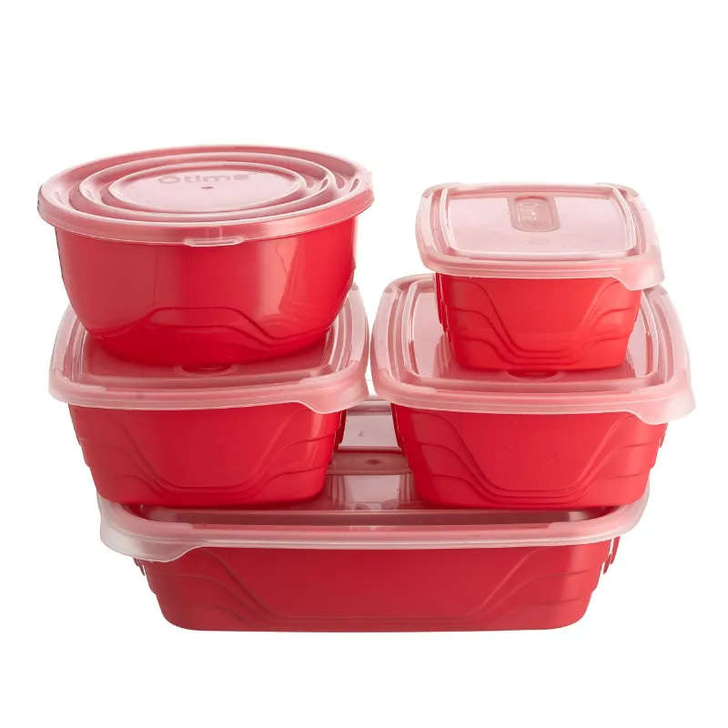 5 Piece Food Storage Container Set - Red