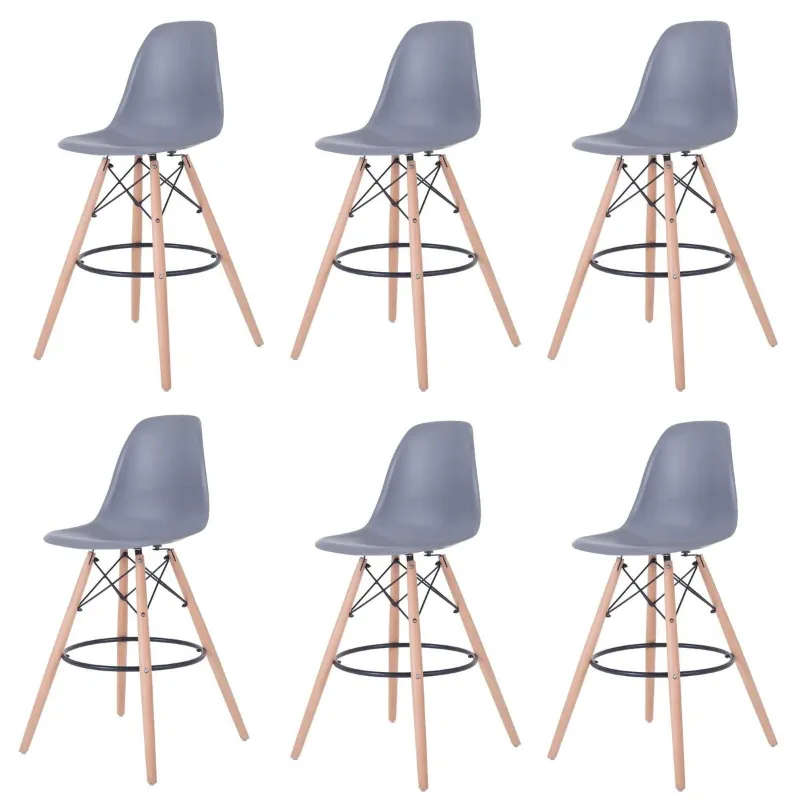 6 Pieces Of 25.5" Modern Style Eiffel Chair Counter Bar Stools Set