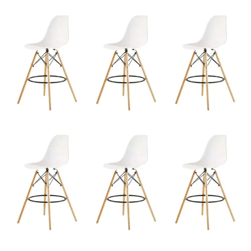 6 Pieces Of 25.5" Modern Style Eiffel Chair Counter Bar Stools Set