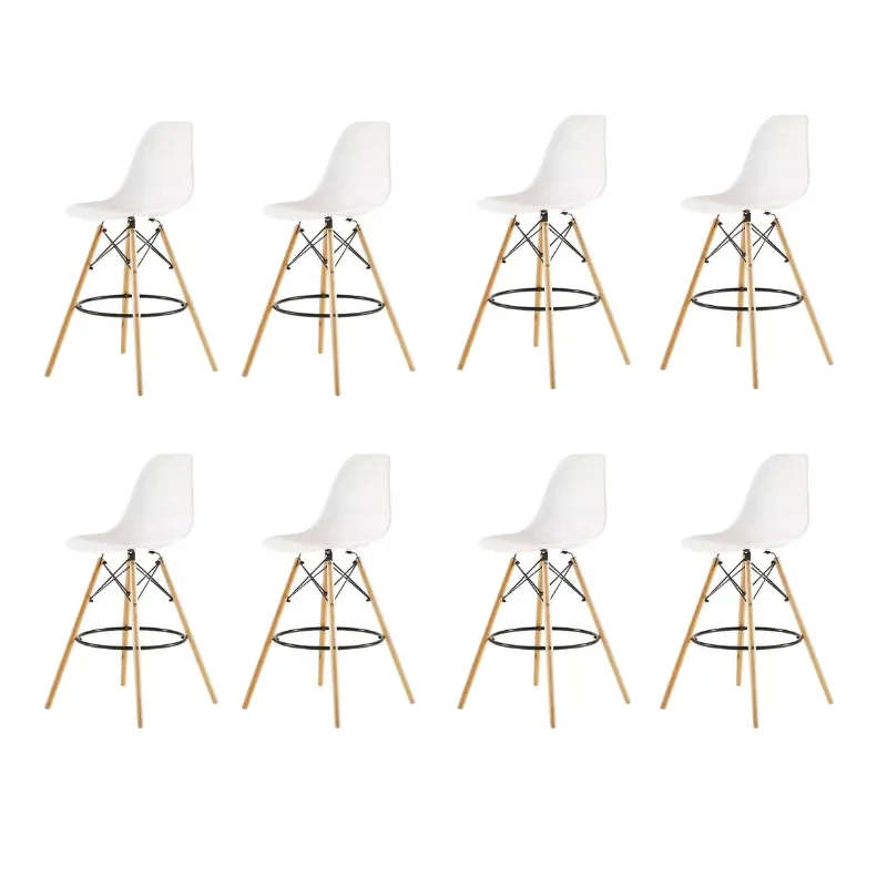 8 Pieces Of 25.5" Modern Style Eiffel Chair Counter Bar Stools Set