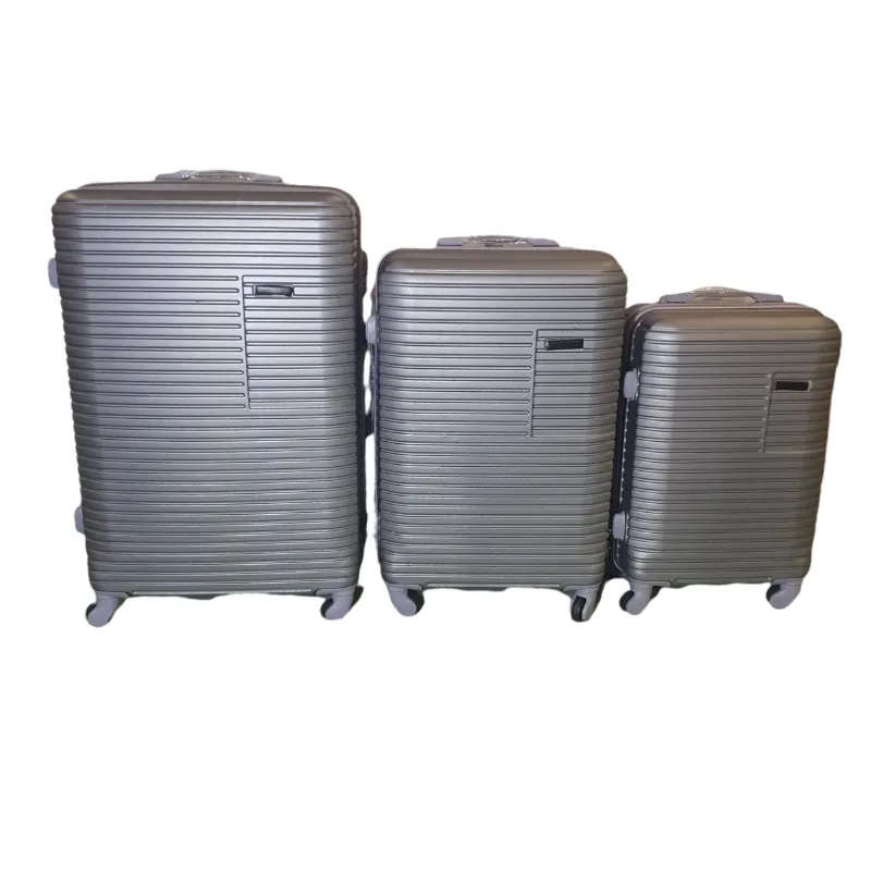 Acesa - Premium 3 Piece Avi Hard Outer Shell Travel Luggage Silver Set
