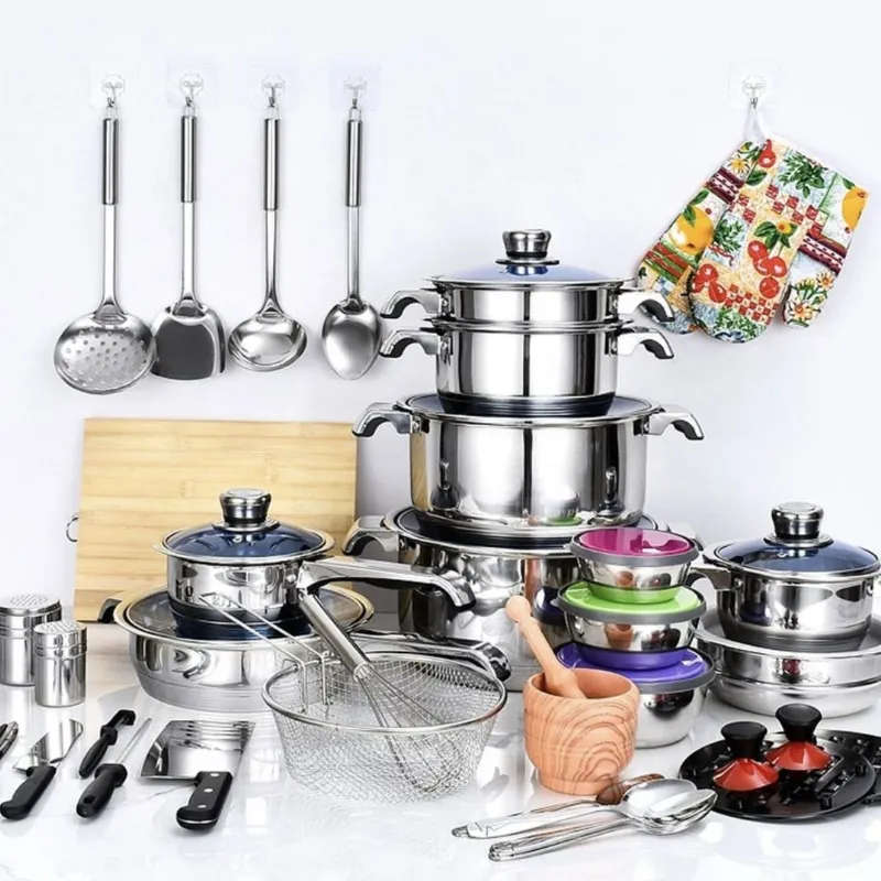 Avi-Stainless Steel 7-Layer Capsuled Bottom Cookware Set - 50 Piece