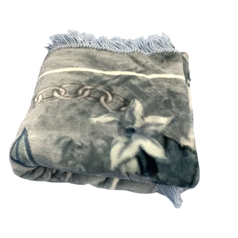 Azaz - Charlie 140X140cm Colorful Blanket Light Grey Flower