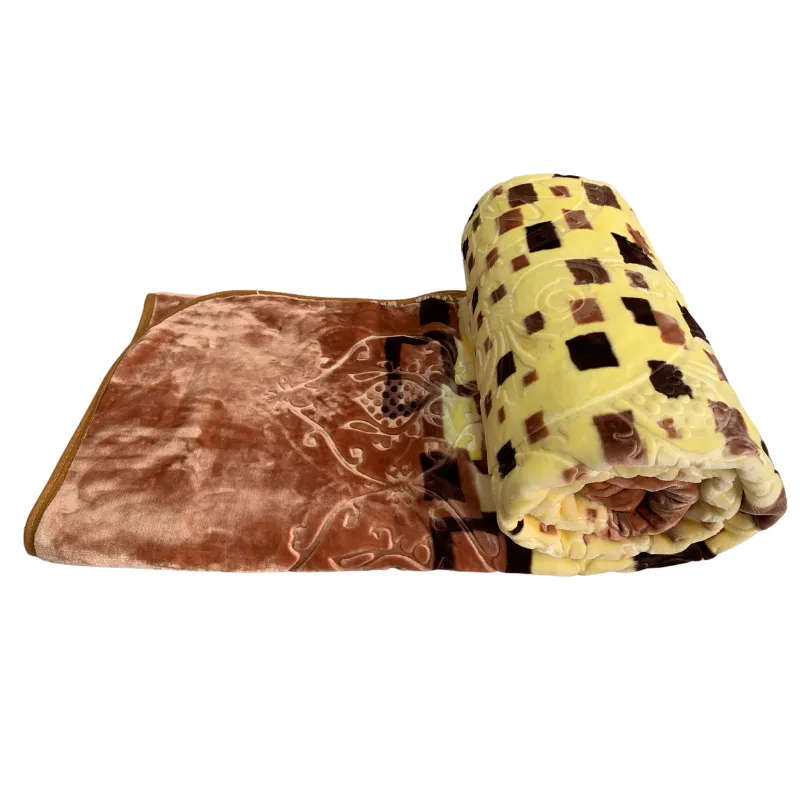 Azaz High Quality Reversible Blanket Brown with Yellow Base 3kg