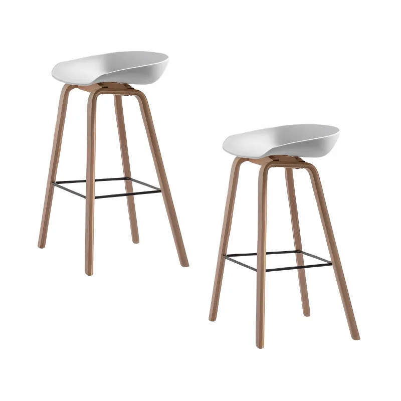 Lifestyle Kitchen/ Bar Stool - White - Set of 2 Chairs