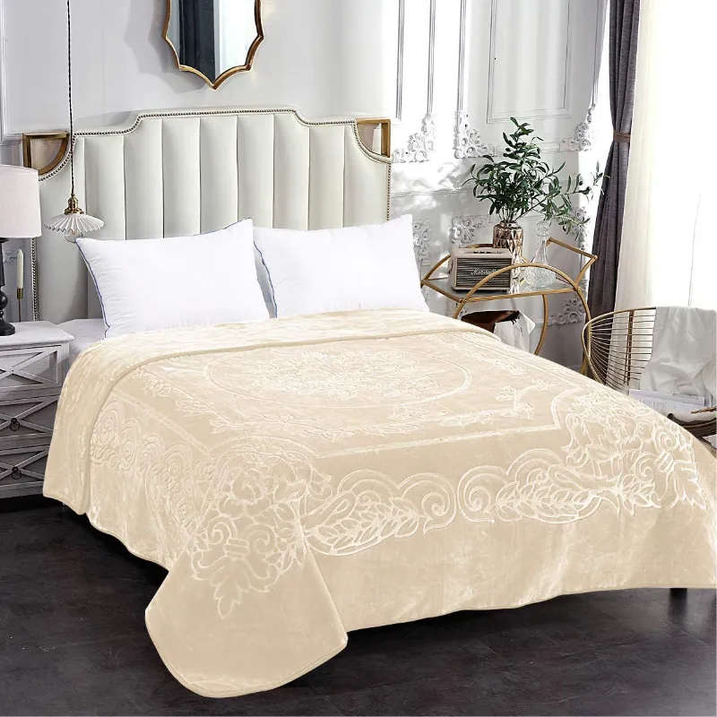 Camel - Luxury Mink Blanket 220x200cm - Warm Winter Fleece