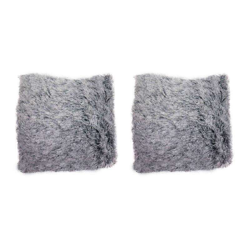 Colorful Faux Fur Cushion Set of 2