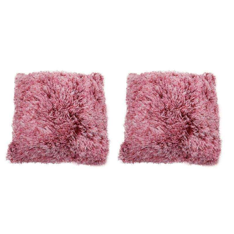 Colorful Faux Fur Cushion Set of 2