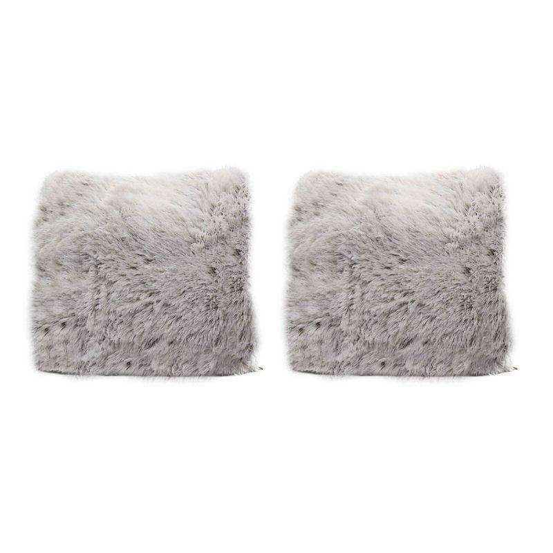Colorful Faux Fur Cushion Set of 2