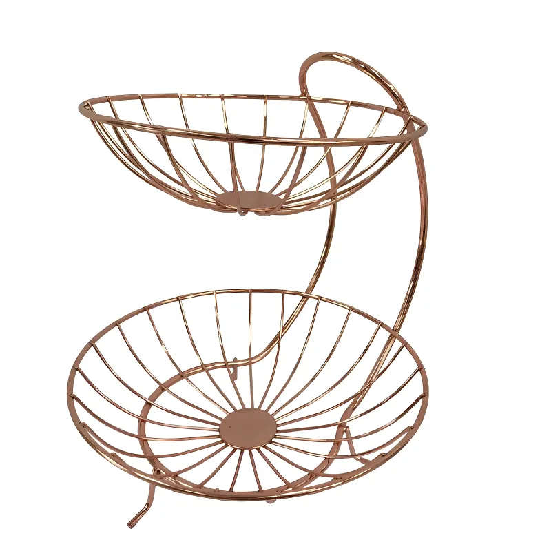 Continental Homeware Rose Gold Double Tier Fruit Basket