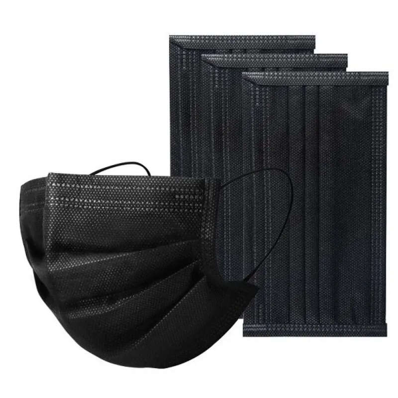 Face Mask - Disposable Protective - Pack of 100 - Black